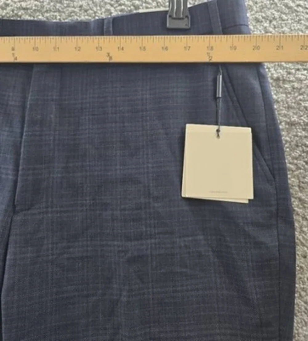 Calvin Klein Wool Blend Slim Fit Suit Pants Men's 38x32 Blue Hook & Tab Closure